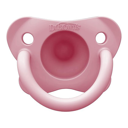 Dr. Brown's HappyPaci 100% Silicone Baby Pacifier, Contoured One-Piece Design 0-6m, BPA-Free, 4 Pack