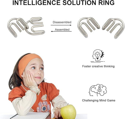 IQ Toys-AB A+B Test Mind Game Brain Teaser Wire Magic 16), Metallic
