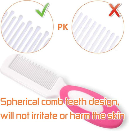 Baby Hair Brush, Cradle Cap Brush, Baby Hair Comb, Baby Hair Brush and Comb Set for Newborns & Toddlers, Baby Brush Soft Bristles, Ideal for Cradle Cap, Perfect Baby Registry Gift (Rose Red)