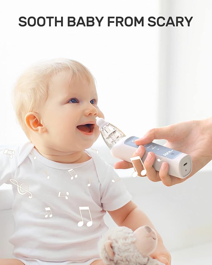 HEYVALUE Nasal Aspirator for Baby, Electric Baby Nose Sucker 3 Silicone