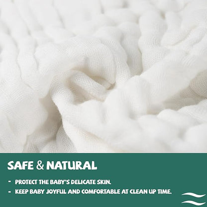 Baby Washcloths -6 Layer Soft Absorbent Face Towel - Natural Newborn Wipes for Delicate Skin