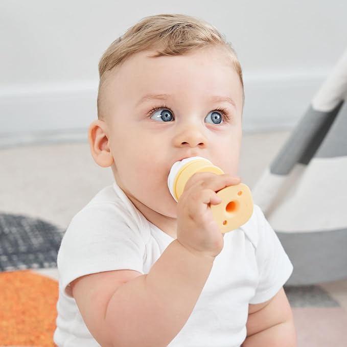 Smily Mia Freezer Teether for Babies 12-18Months,Freezable Ice Cream Toy for 6-12Months Babies 3-6Months for
