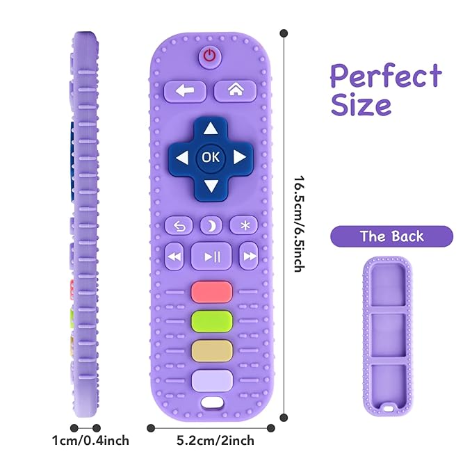 Hooku 2 Pack Remote Teether for Baby, Silicone Teethers for Babies 6-12 Months 0-6 Months,