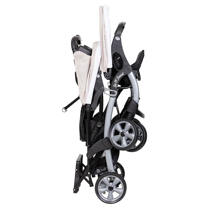 Baby Trend Infant and Toddler Double Stroller & Car Seat Combo, 2 Pc Set, Khaki - Portable and Lightweight Stroller Duo and Car Seat Travel System Tandem