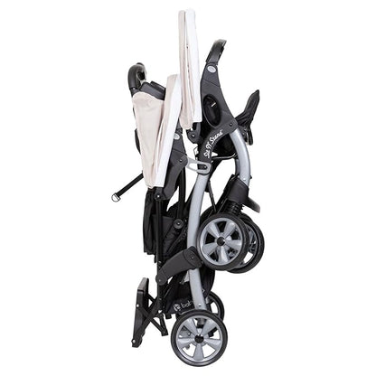 Baby Trend Infant and Toddler Double Stroller & Car Seat Combo, 2 Pc Set, Khaki - Portable and Lightweight Stroller Duo and Car Seat Travel System Tandem