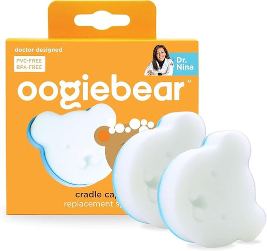 oogiebear Cradle Cap Sponge Replacement Set - Gentle & Effective Baby Scalp Care, Soft Sponge Refills for Cradle Cap Brush, 2-Pack