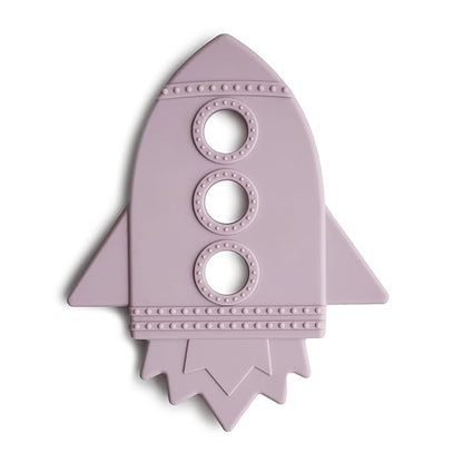 mushie Silicone Baby Teether Toy | Rocket (Soft Lilac)