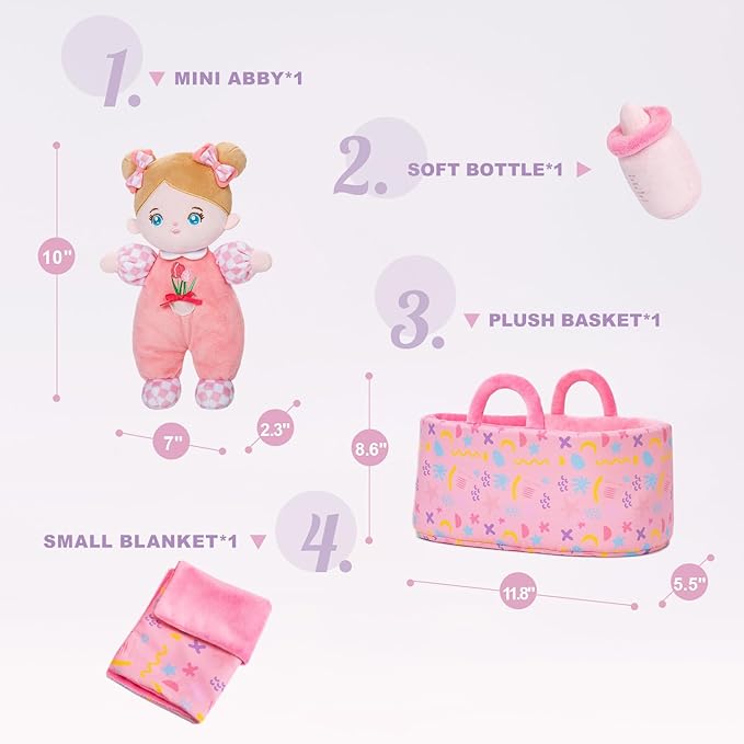 OUOZZZ 10" Soft Baby Doll Gift Set - First Baby