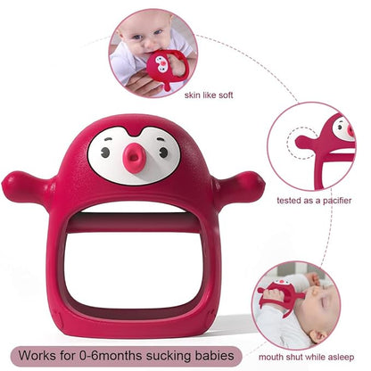 Smily Mia Smily Mia Penguin Teethers, Silicone TeethingToys for Babies 0-6Months 3-6Months, Hand