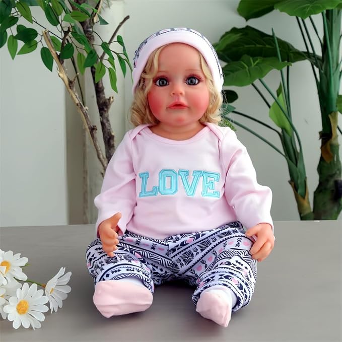 Reborn Baby Dolls Clothes Cute Bear and 'Love' Pattern 4pcs 17-22 Inch 17-22 Inch