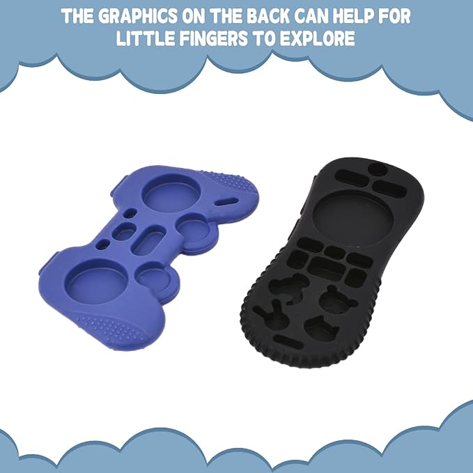 2 Pack Remote&Game Controller with Box, Silicone Teether Toys 6-12 Months 0-6 Months,