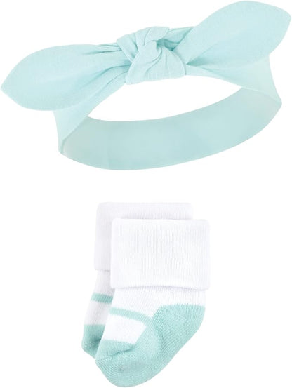 Hudson Baby baby-girls Headband and Socks Set