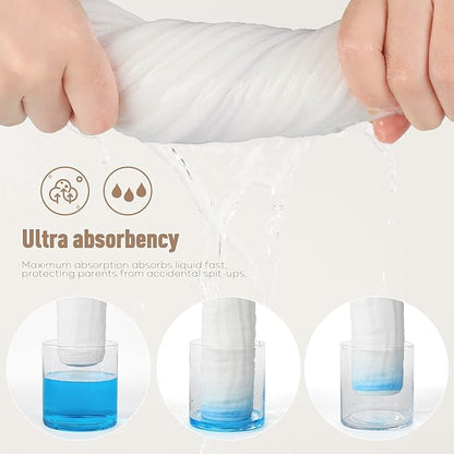 Yoofoss Muslin Burp Cloths for Baby 10 Pack 100% Cotton 20''X10'' Super
