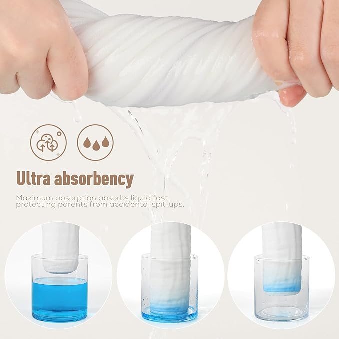 Yoofoss Muslin Burp Cloths for Baby 10 Pack 100% Cotton 20''X10'' Super