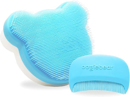 oogiebear Cradle Cap Brush Kit for Babies – Gentle and Safe Scalp Massage Care with Sponge, Brush, and Comb for Newborns and Babies