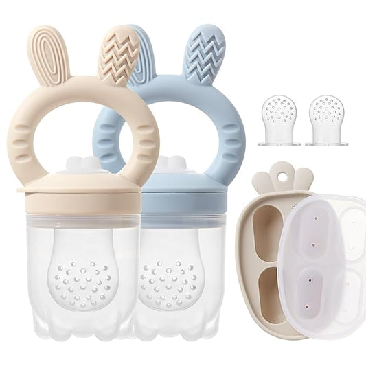 Silicone Baby Fruit Feeder with Freezer Tray Baby Food Feeder