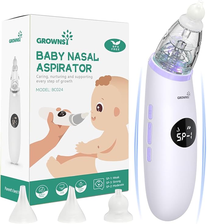 GROWNSY Nasal Aspirator for Baby | Baby Nose Sucker 3 Silicone
