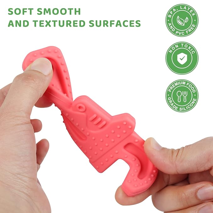 Fu Store 4 Pack Soft Silicone Teething Toys for Toddlers (8 Pack
