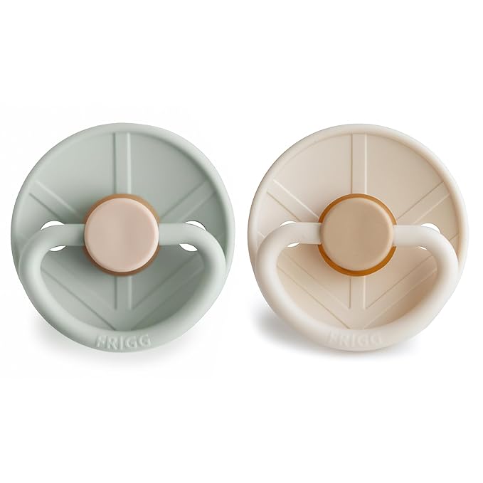 FRIGG Little Viking Natural Rubber Baby Pacifier 2-Pack | Made in Denmark 0-6 Months)