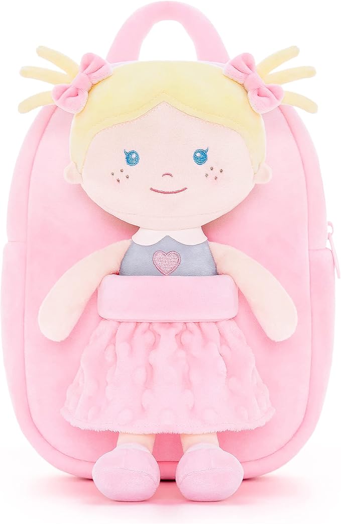 Onetoo Toddler Backpack Kids Backpacks with Soft Light Baby Dolls 9.5"