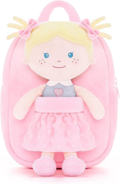 Onetoo Toddler Backpack Kids Backpacks with Soft Light Baby Dolls 9.5"