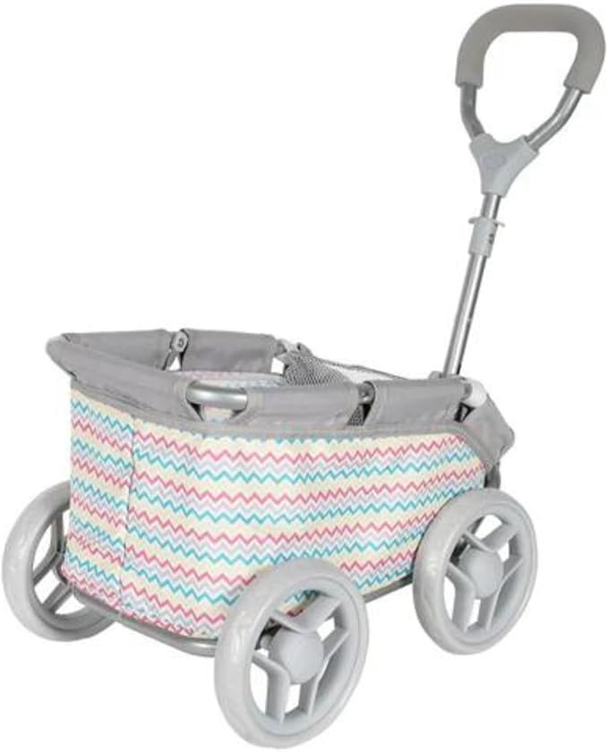 Adora Creative Rainbow Zig Zag Baby Doll Wagon for Fun and Educational Pretend Play, Doll Accessory That Fits Most Dolls and Stuffed Animals 3+