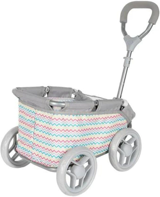 Adora Creative Rainbow Zig Zag Baby Doll Wagon for Fun and Educational Pretend Play, Doll Accessory That Fits Most Dolls and Stuffed Animals 3+