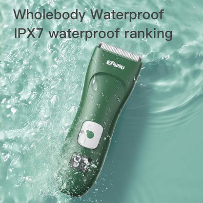 Baby Hair Clippers for Beginners - Professional Silent Hair Clippers Autism, Baby Hair Cutting Kit with IPX7 Waterproof, Safe Ceramic Blades and LED Display for Babies & Children & Adults (Emerald)