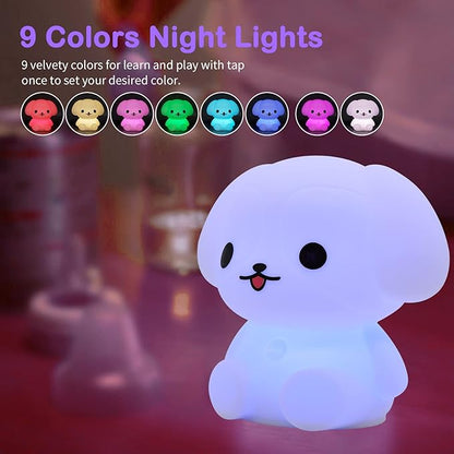 ShaArkMango LED Night Light for Kids Toddler Bed Room Decor Aesthetic, Bedside Nursery Night Lamp for Breastfeeding Animal Baby NightLight Sleep Aid Color Changing Dimmable &Timer BPA Free Silicone