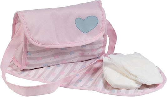 Adora Baby Doll Diaper Bag with Sturdy Straps, Includes Changing Mat and 2 Doll Diapers (Fits 13" Dolls) 3+ -
