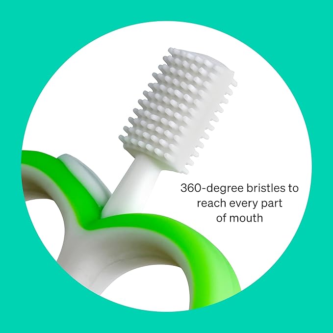 Training Baby Toothbrush, Silicone Baby Teething Toys for 4-12 Months Baby Teething Relief 4+ Months
