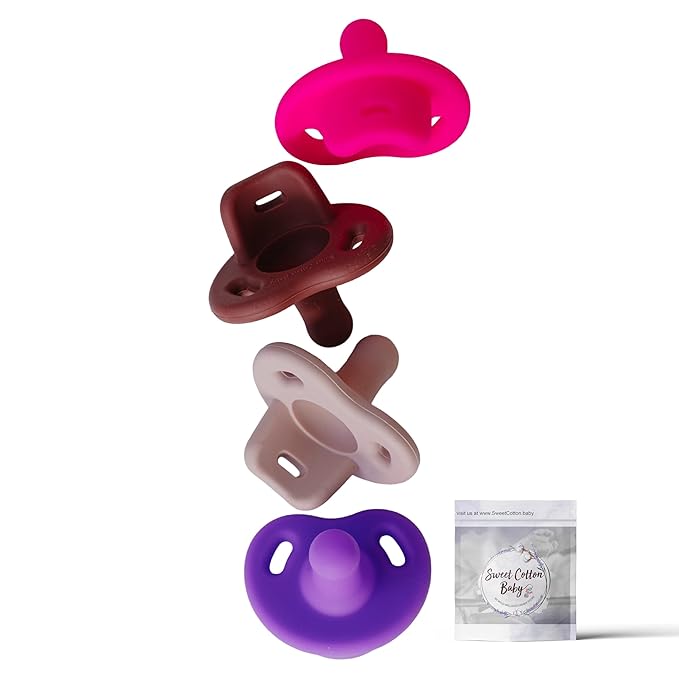 Soft Silicone Pacifiers (4 Pack) ??One Piece Design - 0-36 Months