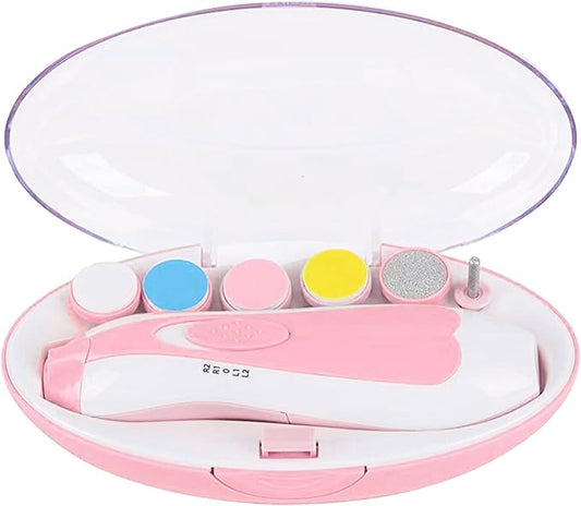 Baby Nail Trimmer Electric,Nail Clippers File for Baby No Sharp Claws Hurt, 6 in 1 with Light Safety Cutter for Newborn Infant Toddler Kids Toes and Fingernails Care