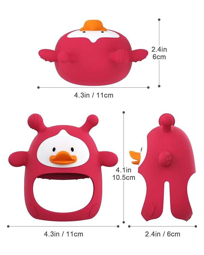 Teething Toys for Babies 0-6 Months, Never Drop Silicone Baby Teether