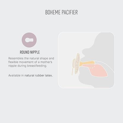 BIBS Pacifiers - Boheme Collection | BPA-Free Baby Pacifier 2 Ivory/Sage 6-18 Months