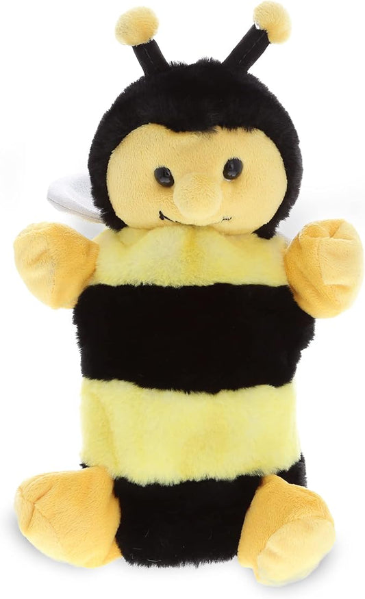 DolliBu Honeybee Plush Hand Puppet - Soft Bee Puppet Stuffed Animal Hand Puppet Toy, Perfect for Puppet Show Games 10 Inch