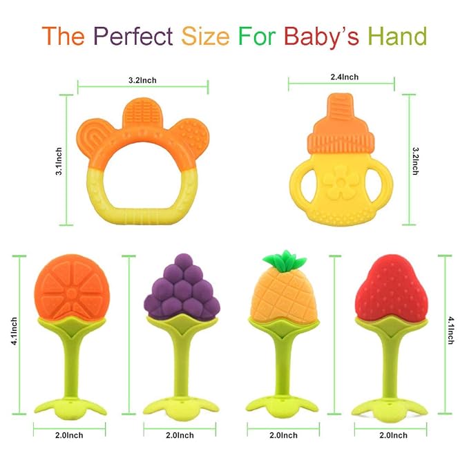 Baby Teething Toys 6 Packs BPA Free Silicone Baby Teethers,