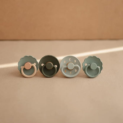 FRIGG Daisy Natural Rubber Baby Pacifier | Made in Denmark 6-18 Months) 2-Pack