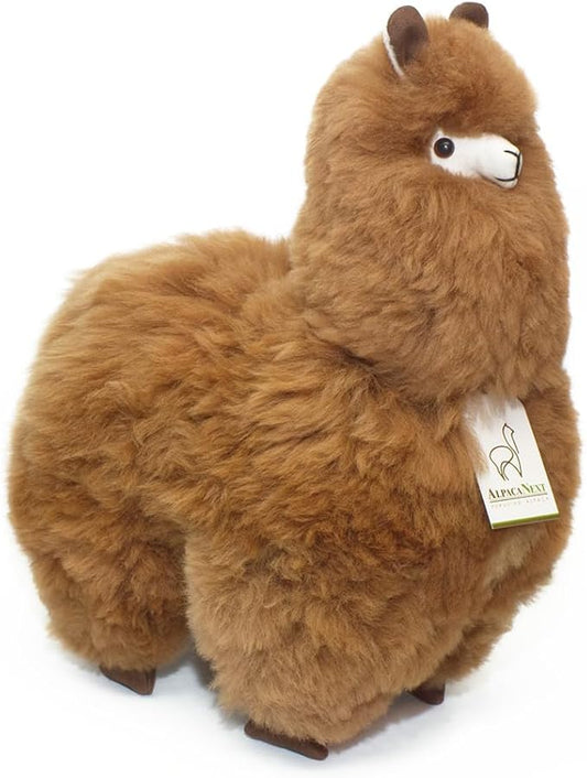 Llama Stuffed Animal – 18 inch. Cute, Soft and Cuddly Alpaca Plush Toy Handcrafted on Real Alpaka Natural Fur (18 inches,