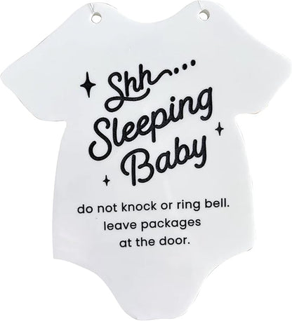 2pcs Acrylic Baby Sleeping Hanging Sign Plaque, Do Not Knock Or Ring The Bell