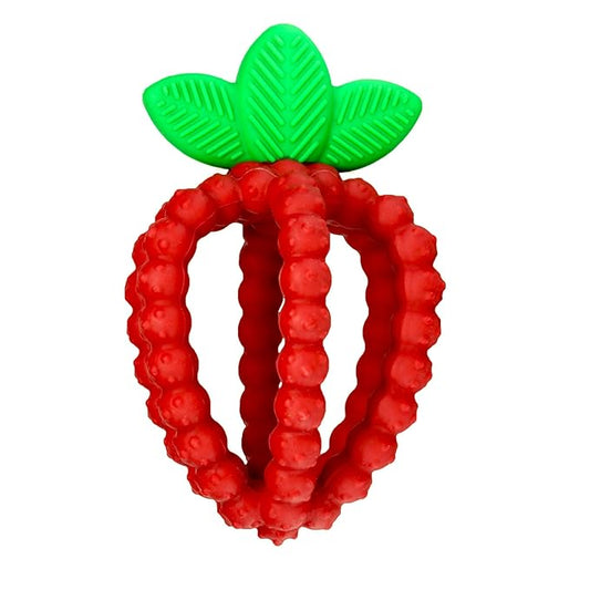 RaZbaby Silicone Infant & Baby Teething Toy, Textured BerryBumps Soothe Babies??Sore Gums 3M+ -