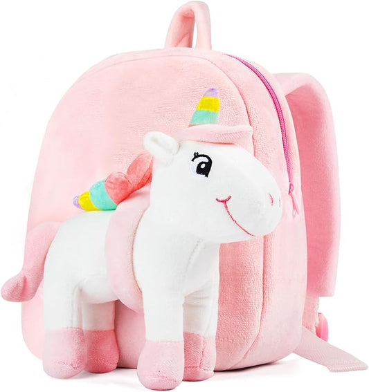 HONGTEYA Toddler Backpack for Girls with Stuffed Animal Toy Soft 1 2 3 4 5