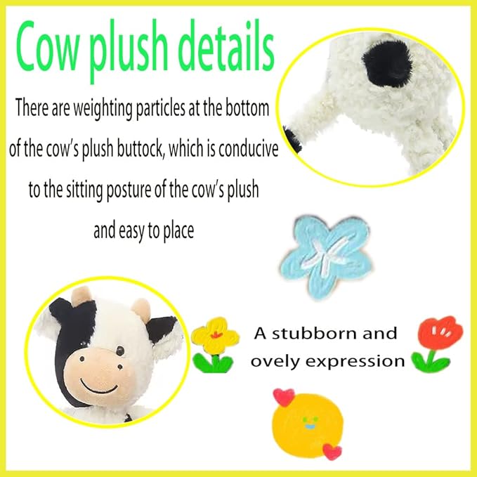 Cow Stuffed Animal Cow Plush Doll Toy 11.8 inch