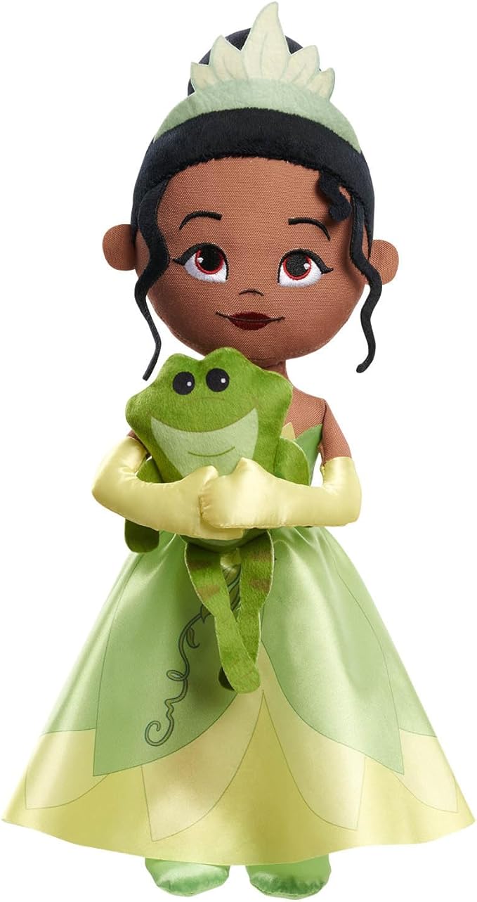 Disney Princess Lil' Friends Plush Tiana & Naveen 14.5-inch Plush Doll, Officially Licensed Kids Toys for Ages 3 Up