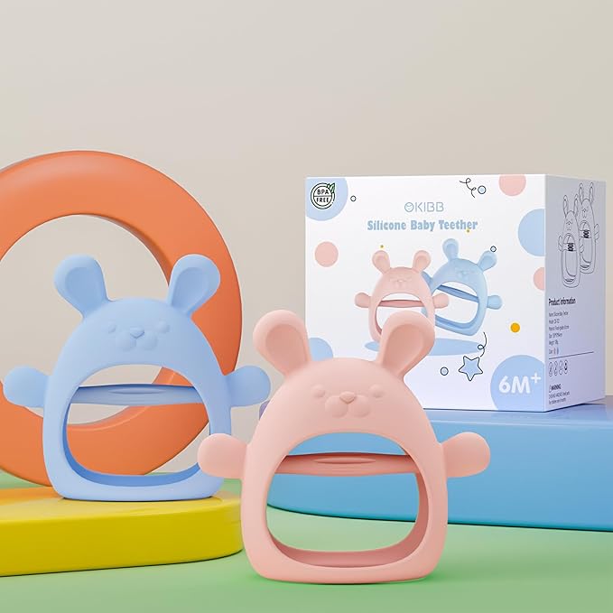 Baby Teething Toys Silicone 2 Pack Teethers Pacifier for Babies 3 Months