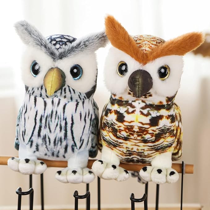 New Simulation Owl Plush Toy Cute Bird Animals Doll Baby A,20cm/ 7inch)