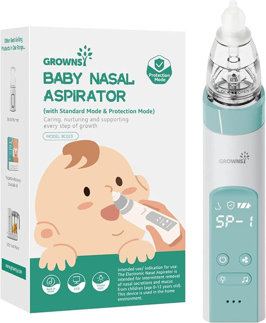 GROWNSY Nasal Aspirator for Baby with Protection Mode, Electric Nose Suction for Baby 3 Silicone