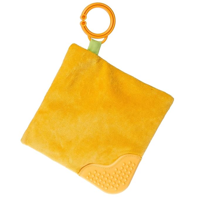 Sweet Soothie Crinkle Teether Toy with Baby Paper and Squeaker, 6 x 6-Inches