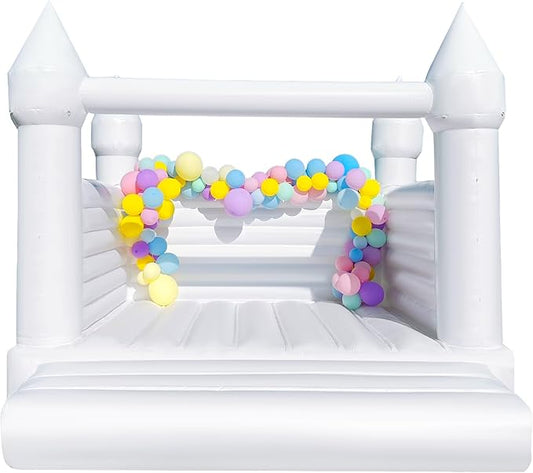 OZIS White Bounce House Castle for Kids, 13x12x10FT PVC Inflatable White Bounce House with Blower