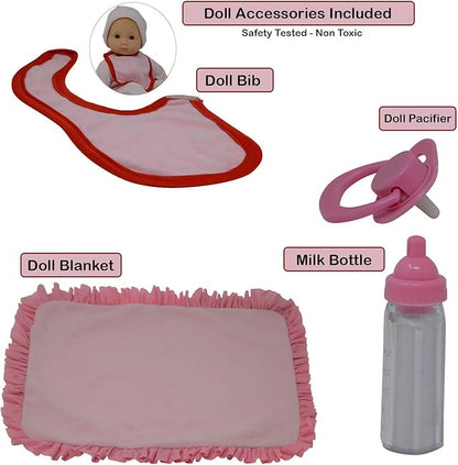 Baby Doll Clothes New Born Baby Doll Outfits for 14 15 and 16 inch Dolls Includes Doll Accessories Bottle, Pacifier
